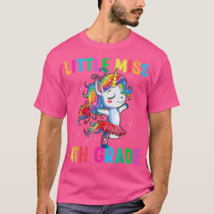 Camiseta Little Miss 4th Grade First Day Of School Unicorn