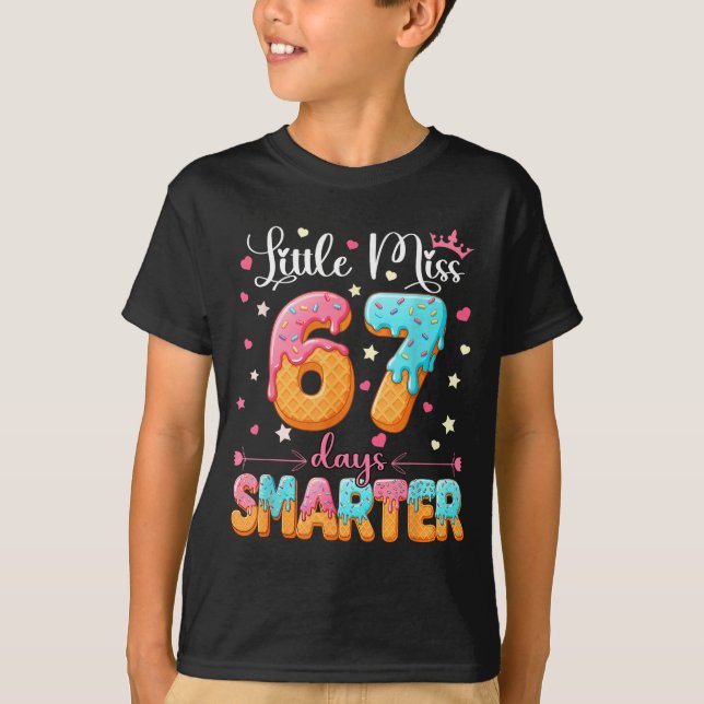 Camiseta Little Miss 67 Days Smarter Kids Girls 67th Day Of (Anverso)
