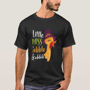 Camiseta Little Miss Gobble Gobble Thanksgiving Day Turkey