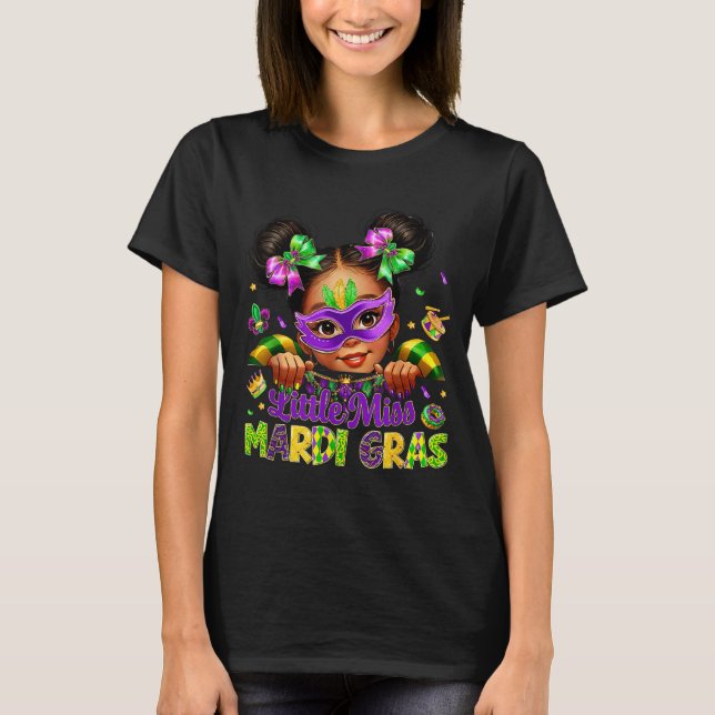 Camiseta Little Miss Mardi Gras Carnival New Orleans Fleur  (Anverso)