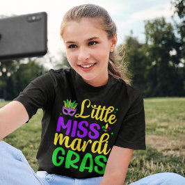 Camiseta Little Miss Mardi Gras – for Your Mini Carnival 