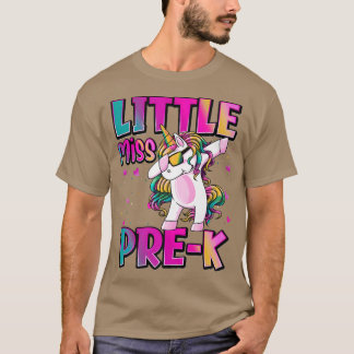 Camiseta Little Miss PreK Unicorn Back To School Girls