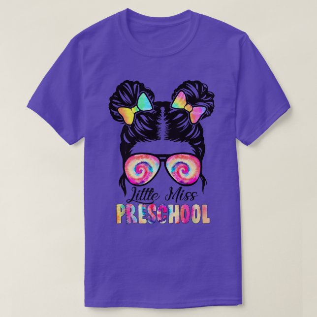 Camiseta Little Miss Preschool Girls Back To School Shirt D (Diseño del anverso)