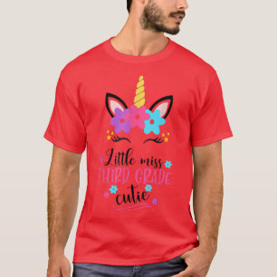 Camiseta Little Miss Third Grade Unicorn Back To School Tea