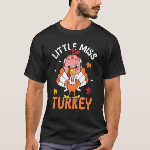 Camiseta Little Miss Turquía otoño otoño Día de Acción de G