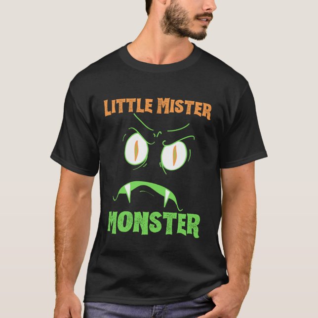 Camiseta Little Mister Monster Halloween Boys Costume Funny (Anverso)