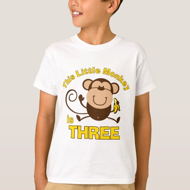 Camiseta Little Monkey 3rd Birthday Boy (Anverso)