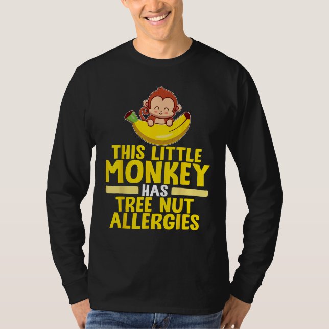 Camiseta Little Monkey Has Tree Nut Allergies (Anverso)