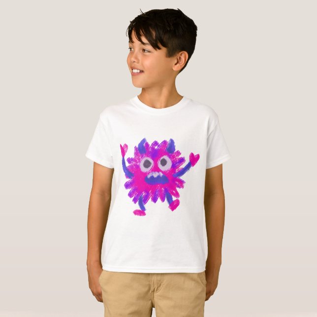 Camiseta Little Monster Animal Drawing (Anverso completo)