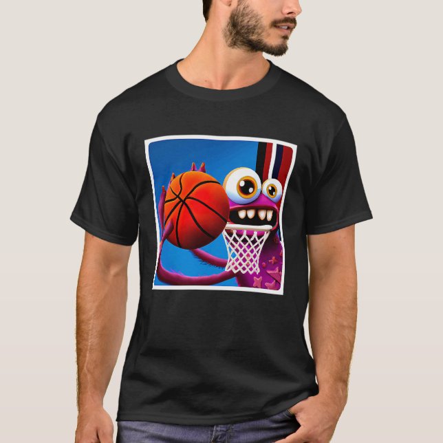 Camiseta Little Monster Playing Basketball (Anverso)