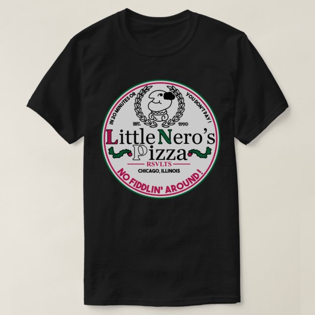 Camiseta LIttle Nero Pizza Pegatina (Diseño del anverso)