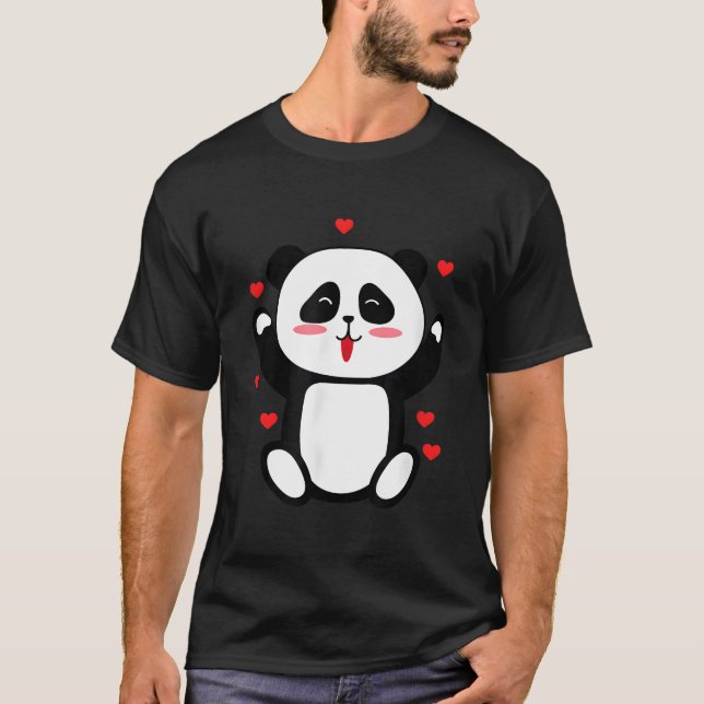 Camiseta Little Panda Pear Full Of Love My Red He (Anverso)