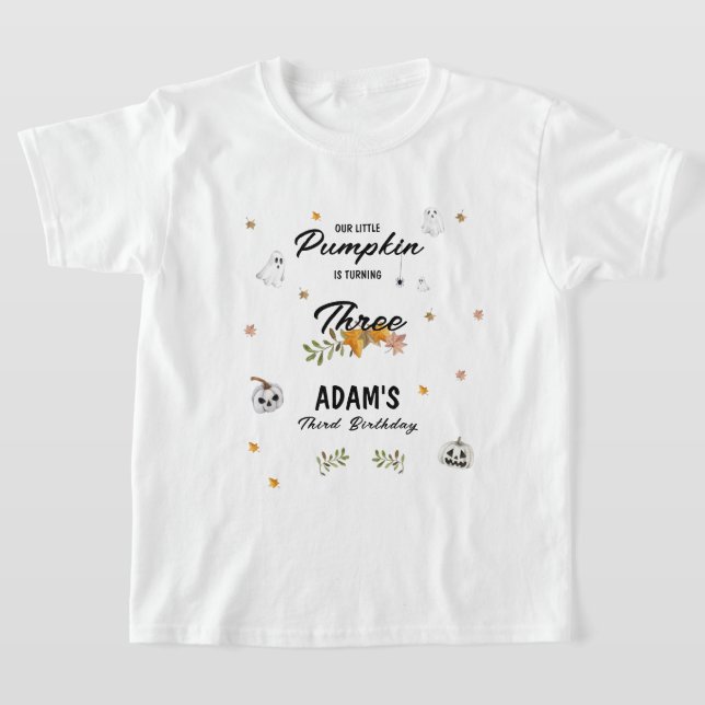 Camiseta Little Pumpkin Halloween Any Age Birthday  (Distribución)