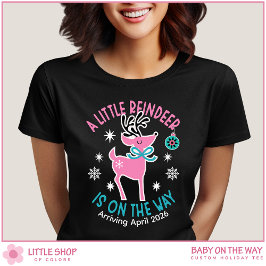 Camiseta Little Reindeer on the Way Pregnancy Announcement