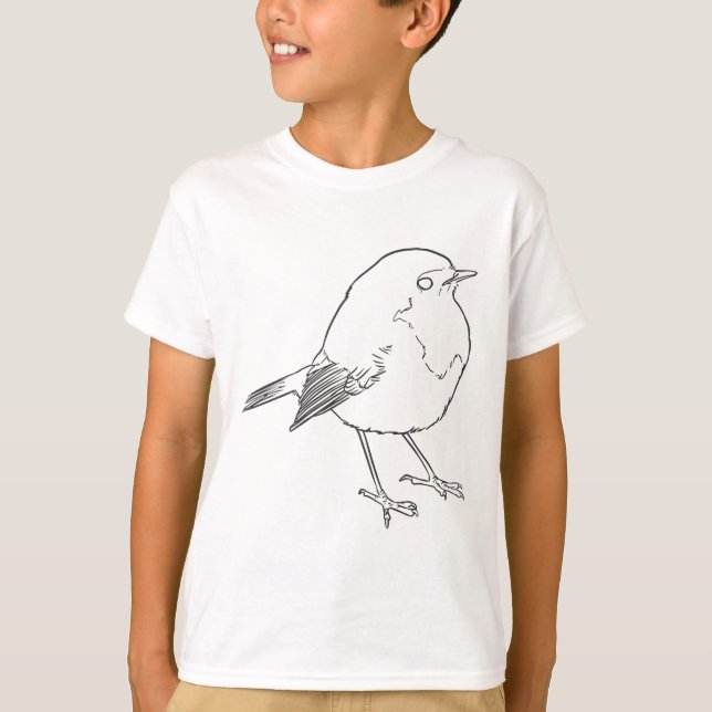 Camiseta Little robin bird lineart (Anverso)
