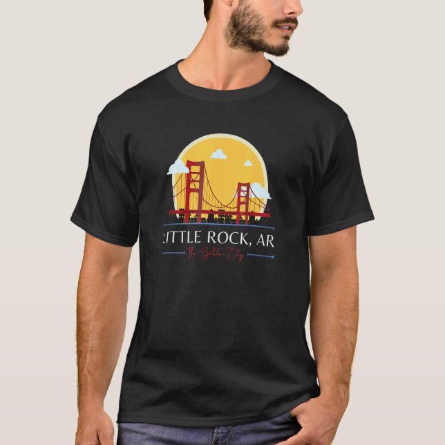 Camiseta Little Rock AR Golden Gate Bridge Bad Geographic S (Anverso)