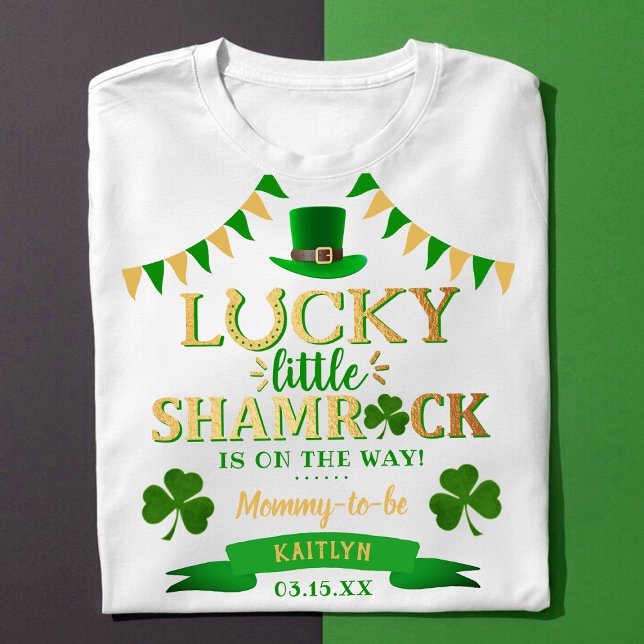 Camiseta Little Shamrock St. Patrick's Day Baby Shower (Subido por el creador)