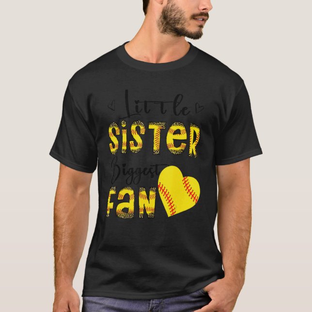 Camiseta Little Sister Biggest Fan Teen Girls Leopard Softb (Anverso)