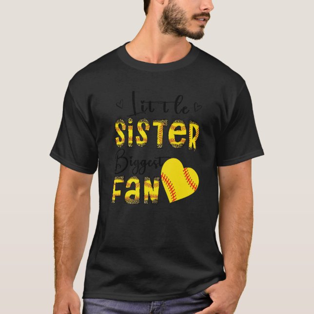 Camiseta Little Sister Biggest Fan Teen Girls Leopard Softb (Anverso)