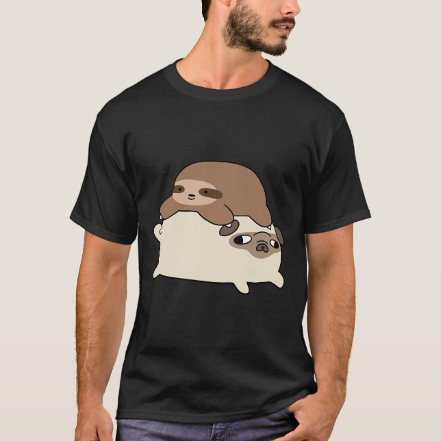 Camiseta Little Sloth y Pug Essential T-Shirt 228 (Anverso)