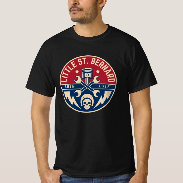 Camiseta Little St Bernard Pass french italy Alpine motobik (Anverso)