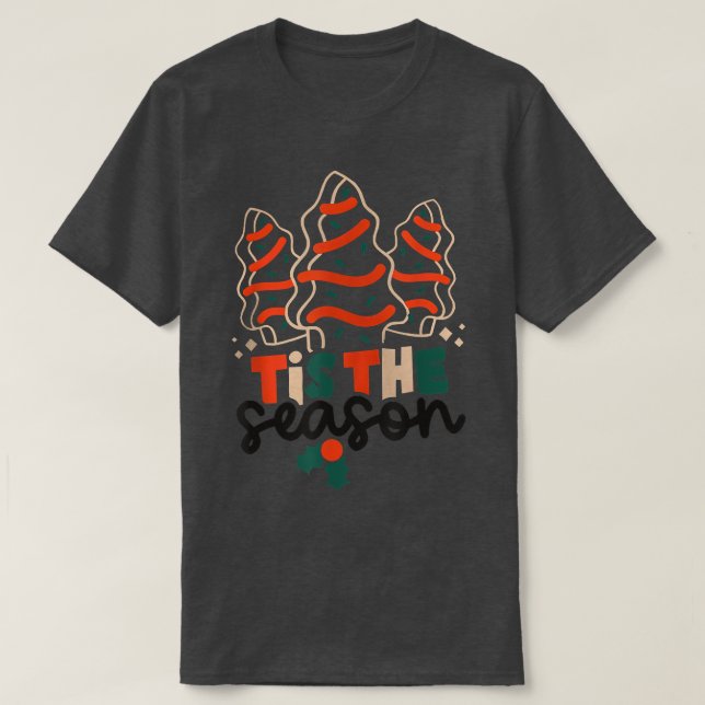 Camiseta Little This Season Christmas Tree Cakes Debbie  (Diseño del anverso)