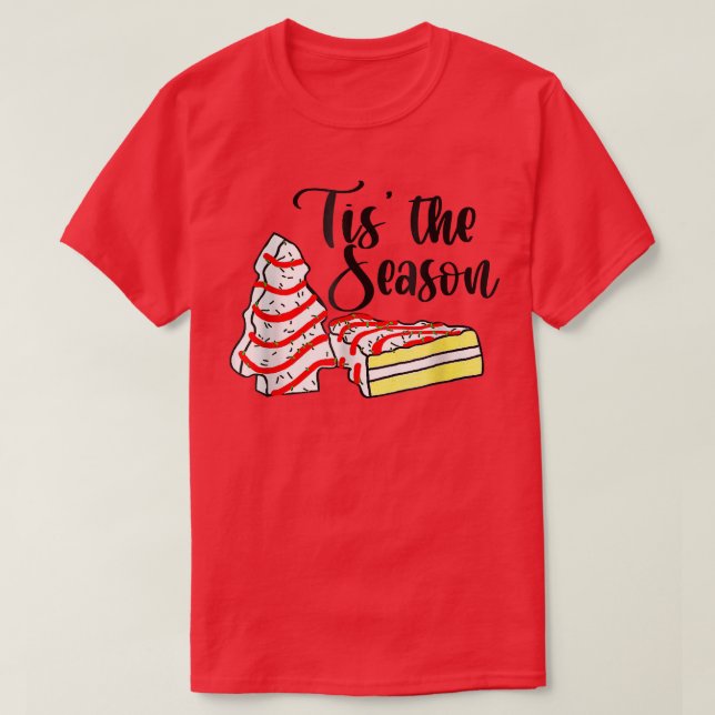Camiseta Little This Season Christmas Tree Cakes Debbie  (Diseño del anverso)