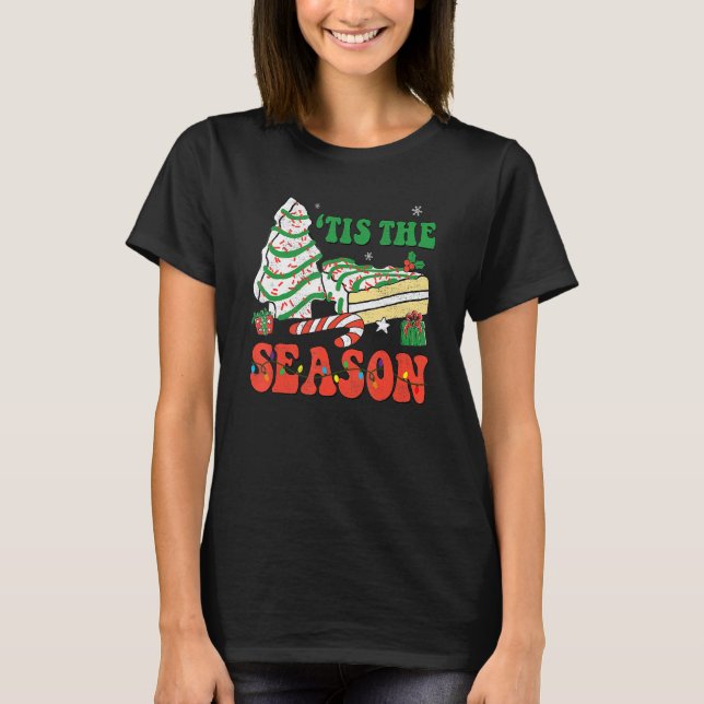 Camiseta Little Tis' The Season Christmas Tree Cakes Debbie (Anverso)