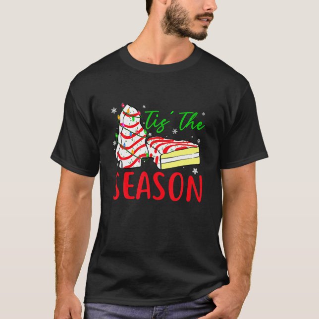 Camiseta Little Tis' The Season Christmas Tree Cakes Debbie (Anverso)