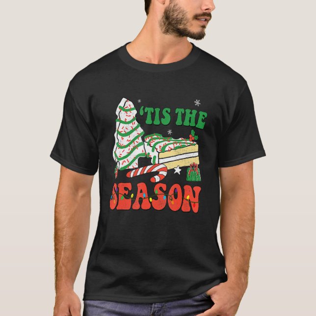 Camiseta Little Tis' The Season Christmas Tree Cakes Debbie (Anverso)