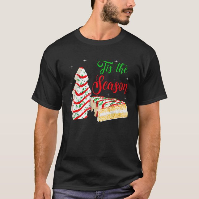 Camiseta Little Tis' The Season Christmas Tree Cakes Debbie (Anverso)