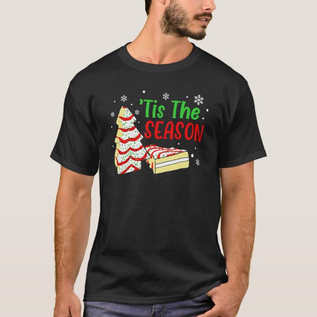 Camiseta Little Tis' The Season Christmas Tree Cakes Debbie (Anverso)