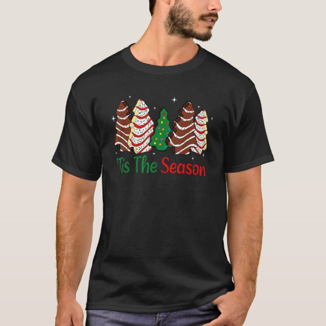 Camiseta Little Tis' The Season Christmas Tree Cakes Debbie (Anverso)