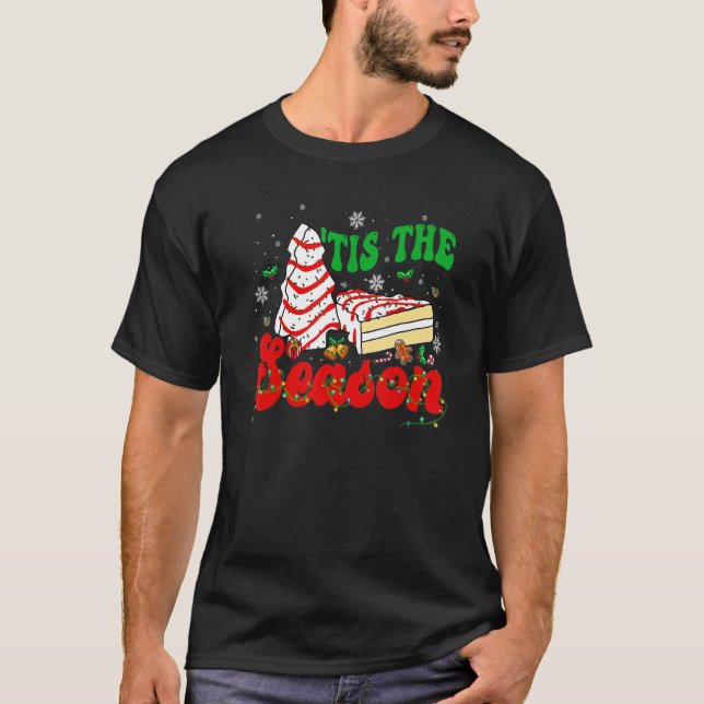 Camiseta Little Tis' The Season Christmas Tree Cakes Debbie (Anverso)