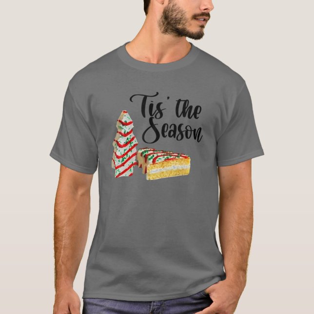 Camiseta Little Tis' The Season Christmas Tree Cakes Debbie (Anverso)