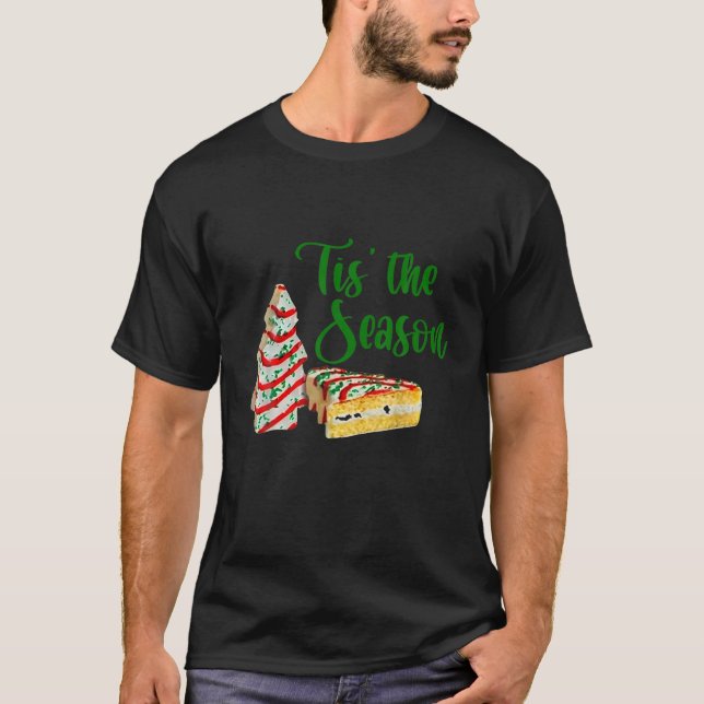 Camiseta Little Tis' The Season Christmas Tree Cakes Debbie (Anverso)