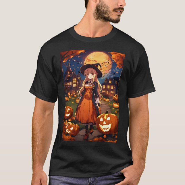 Camiseta Little Witch Halloween Vintage (Anverso)