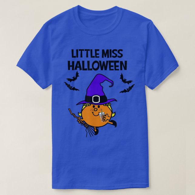 Camiseta LittleMiss Halloween, Funny Cute Little Witch On B (Diseño del anverso)
