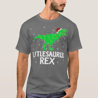 Camiseta Littlesauro Re Xmas enciende Santa Tre Dinosaur Ch