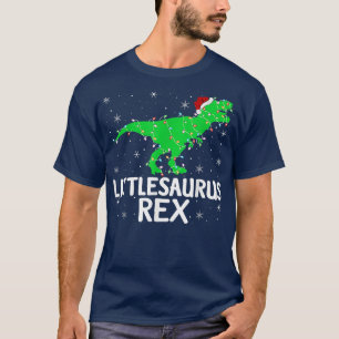 Camiseta Littlesauro Re Xmas enciende Santa Tre Dinosaur Ch