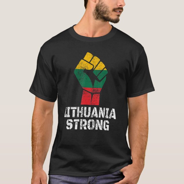 Camiseta Lituania apoya a los hombres de la bandera de Litu (Anverso)