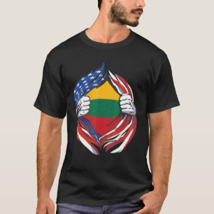 Camiseta Lituania Bandera Estadounidense Orgullosa De Mi La