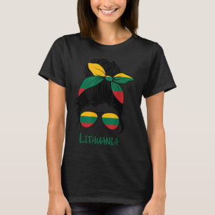 Camiseta Lituania Chica Bandera femenina del chica lituano 