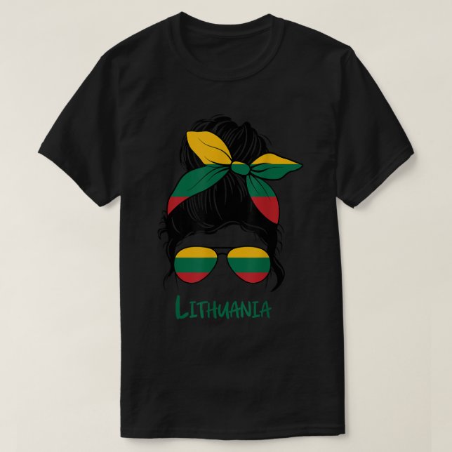Camiseta Lituania Chica Bandera femenina del chica lituano  (Diseño del anverso)
