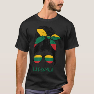 Camiseta Lituania Chica Bandera femenina del chica lituano