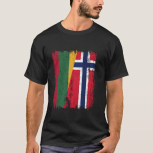 Camiseta Lituania Noruega Media Bandera Lituana Noruega An