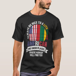 Camiseta Lituano americano conocemos lugares donde Lituania