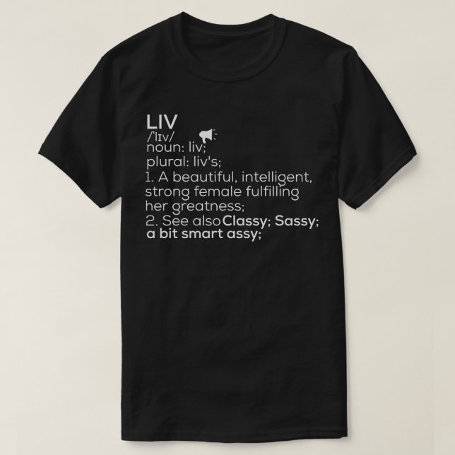 Camiseta Liv Nombre Liv Definición Liv Nombre Femenino Liv  (Diseño del anverso)