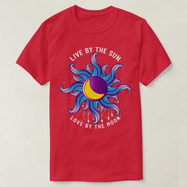 Camiseta Live By The Sun Love By The Moon Astrology (Diseño del anverso)