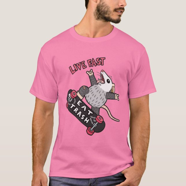 Camiseta Live Fast Eat Trash (Anverso)
